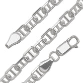 Sterling Silver Mariner Link Anchor Chain With Lobster Clasp Offered By Nautical Treasure In The Florida Keys For Unique Custom Fish Pendant Jewelry